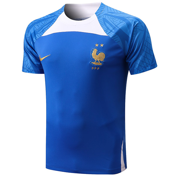 France training jersey soccer uniform men's shirt football short sleeve sport blue top t-shirt 2022